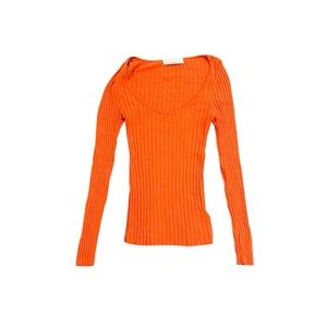 Urban Outfitters Orange Long Sleeve Ribbed Top